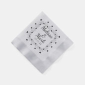 Minimale Eenvoudige zwarte harten met handtekening Servet (Hoek)