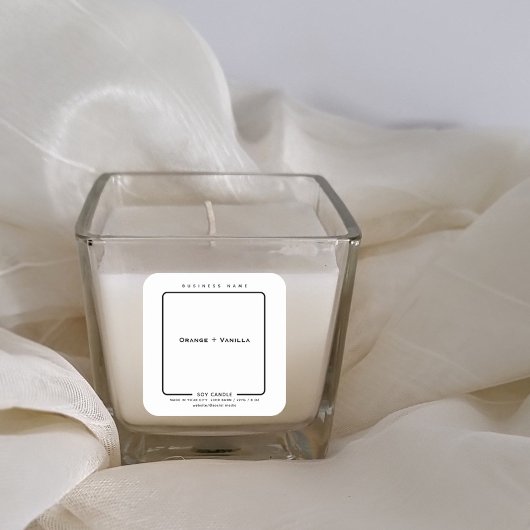 Minimale, eenvoudige, zwarte, moderne kaars vierkante sticker