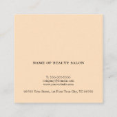 Minimale Eenvoudige Zwarte Pastel Schaar Haar Styl Vierkante Visitekaartje (Achterkant)