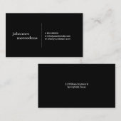 Minimale eenvoudige zwarte Professional Visitekaartje (Voorkant / Achterkant)