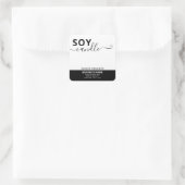 Minimale, eenvoudige zwarte sojakandel met witte s vierkante sticker (Tas)