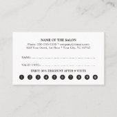 Minimale eenvoudige zwarte strepen klantenkaartje (Achterkant)