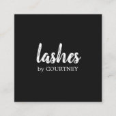 Minimale eenvoudige zwarte witlasstreepjes met ele vierkante visitekaartje (Voorkant)