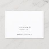 Minimale Eenvoudige zwarte & witte, donkere racele Visitekaartje (Achterkant)