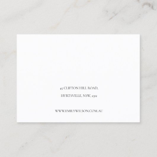 Minimale Eenvoudige zwarte & witte, donkere racele Visitekaartje (Achterkant)