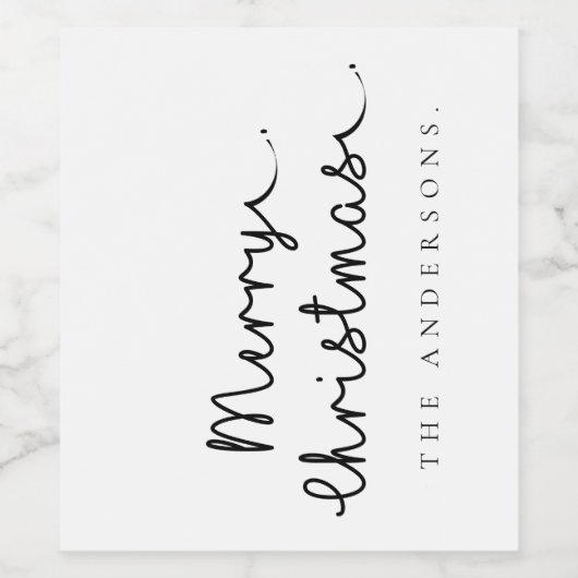 Minimale eenvoudige zwarte witte naam, prettige ke wijn etiket (Enkel label)