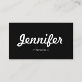 Minimale eenvoudige zwarte witte onderdruk visitekaartje (Voorkant)