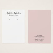 Minimale Eenvoudige zwarte witte roze basisweergav Visitekaartje (Voorkant /achterkant)