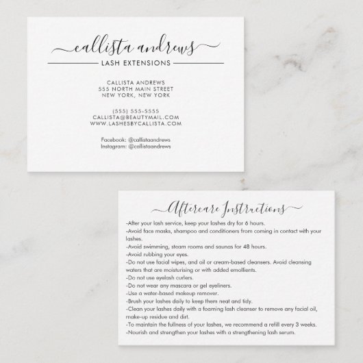 Minimale eenvoudige zwarte witte streepjes voor af visitekaartje (Voorkant / Achterkant)