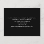 Minimale Eenvoudige Zwarte Witte trouwreceptie Informatiekaartje (Achterkant)