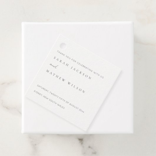 Minimale eenvoudige zwarte & witte Typografie brui Bedankjes Labels (In situ)