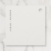 Minimale eenvoudige zwarte & witte Typografie brui Bedankjes Labels (Achterkant)