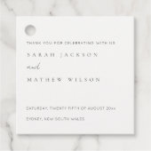 Minimale eenvoudige zwarte & witte Typografie brui Bedankjes Labels (Voorkant)