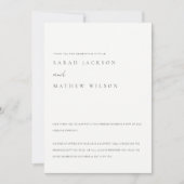 Minimale eenvoudige zwarte & witte Typografie brui Bedankkaart (Voorkant)