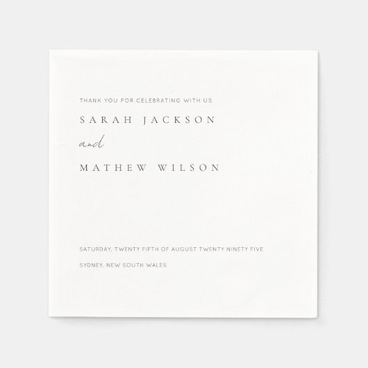 Minimale eenvoudige zwarte & witte Typografie brui Servet (Voorkant)