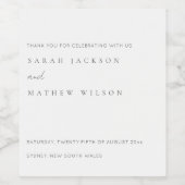 Minimale eenvoudige zwarte & witte Typografie brui Wijn Etiket (Enkel label)