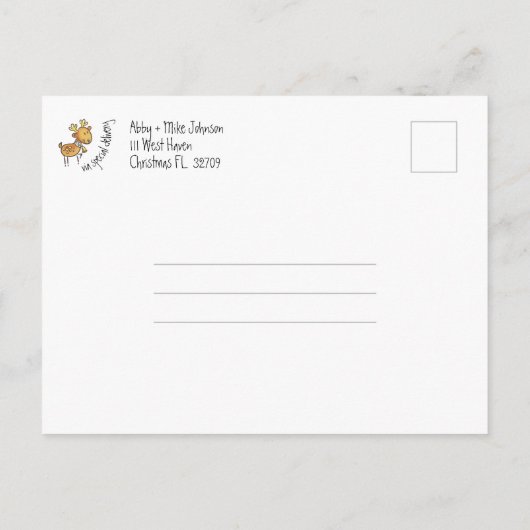 Minimale Eenvoudigste Kleine Kerstmis Feestdagenkaart (Achterkant)