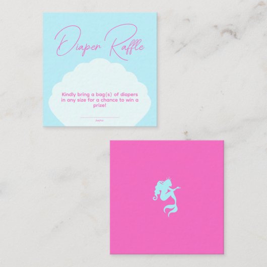 Minimale eerste geboorte-meisje-roze diapraffle informatiekaartje (Voorkant / Achterkant)