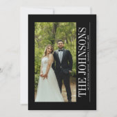 Minimale eerste kerst getrouwde foto Passen getrou Feestdagenkaart (Voorkant)