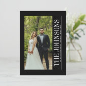 Minimale eerste kerst getrouwde foto Passen getrou Feestdagenkaart (Staand voorkant)