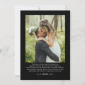 Minimale eerste kerst getrouwde foto Passen getrou Feestdagenkaart (Achterkant)