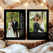 Minimale eerste kerst getrouwde foto Passen getrou Feestdagenkaart