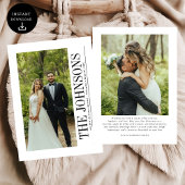 Minimale eerste kerst getrouwde foto Passen getrou Feestdagenkaart