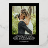 Minimale eerste kerst getrouwde foto Passen getrou Folie Feestdagenkaart (Achterkant)