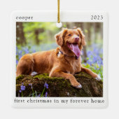 Minimale eerste kerst in mijn ex-thuishond keramisch ornament (Achterkant)