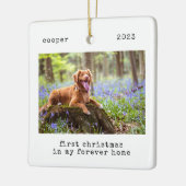 Minimale eerste kerst in mijn ex-thuishond keramisch ornament (Links)