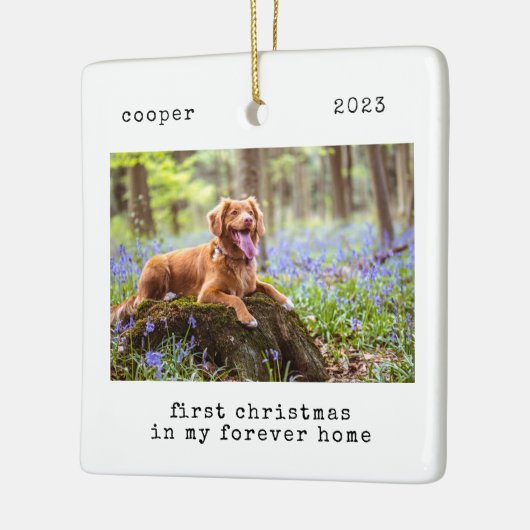 Minimale eerste kerst in mijn ex-thuishond keramisch ornament (Links)