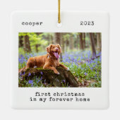 Minimale eerste kerst in mijn ex-thuishond keramisch ornament (Achterkant)