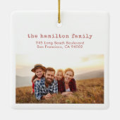 Minimale eerste kerst in onze nieuwe thuisfoto keramisch ornament (Achterkant)