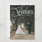 Minimale Eerste Kerstmis Getrouwde Koppels 2 Foto' Feestdagenkaart (Voorkant)