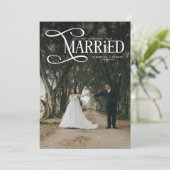 Minimale Eerste Kerstmis Getrouwde Koppels 2 Foto' Feestdagenkaart (Staand voorkant)