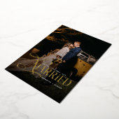 Minimale Eerste Kerstmis Getrouwde Koppels 2 Foto' Folie Feestdagenkaart (Gedraaid)