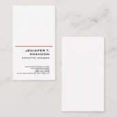 Minimale effen rode lijn wit moderne professional visitekaartje (Voorkant / Achterkant)