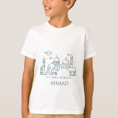 Minimale Eid al Adha Lijnkunst Dier T-shirt (Voorkant)