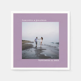 Minimale Elegance Modern Lavender Weddenfoto Servet