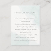 Minimale Elegant Aqua Blue Waterverf Juwelry Care Visitekaartje (Voorkant)