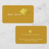 Minimale elegant Beauty Gold Lips Dusty Mustard Visitekaartje (Voorkant / Achterkant)