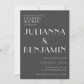 Minimale Elegant Black en White Couples Shower Kaart (Voorkant)
