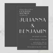 Minimale Elegant Black en White Couples Shower Kaart (Voorkant / Achterkant)