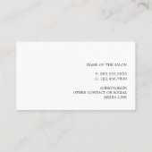 Minimale Elegant Black White Bobby Pin Hair Visitekaartje (Achterkant)