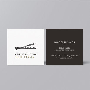 Minimale Elegant Black White Bobby Pins Hair Vierkante Visitekaartje
