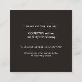 Minimale Elegant Black White Faux Gold Bobby Pin Vierkante Visitekaartje (Achterkant)