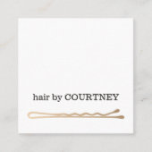 Minimale Elegant Black White Faux Gold Bobby Pin Vierkante Visitekaartje (Voorkant)