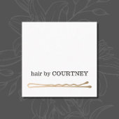 Minimale Elegant Black White Faux Gold Bobby Pin Vierkante Visitekaartje