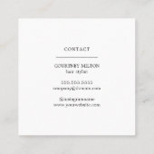 Minimale Elegant Black White Haarstylist Vierkante Visitekaartje (Achterkant)