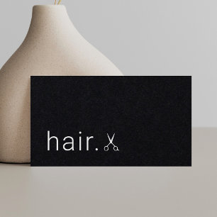 Minimale Elegant Black White Haarstylist Visitekaartje